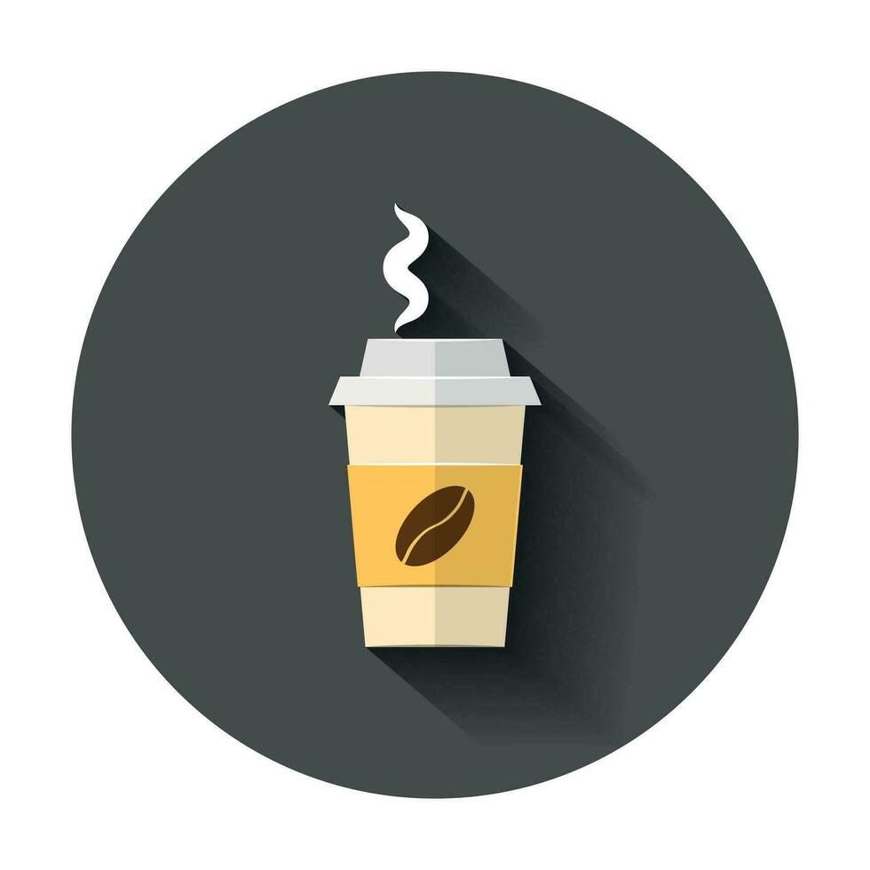 café, té taza icono en plano estilo. café jarra vector ilustración con largo sombra. bebida negocio concepto.