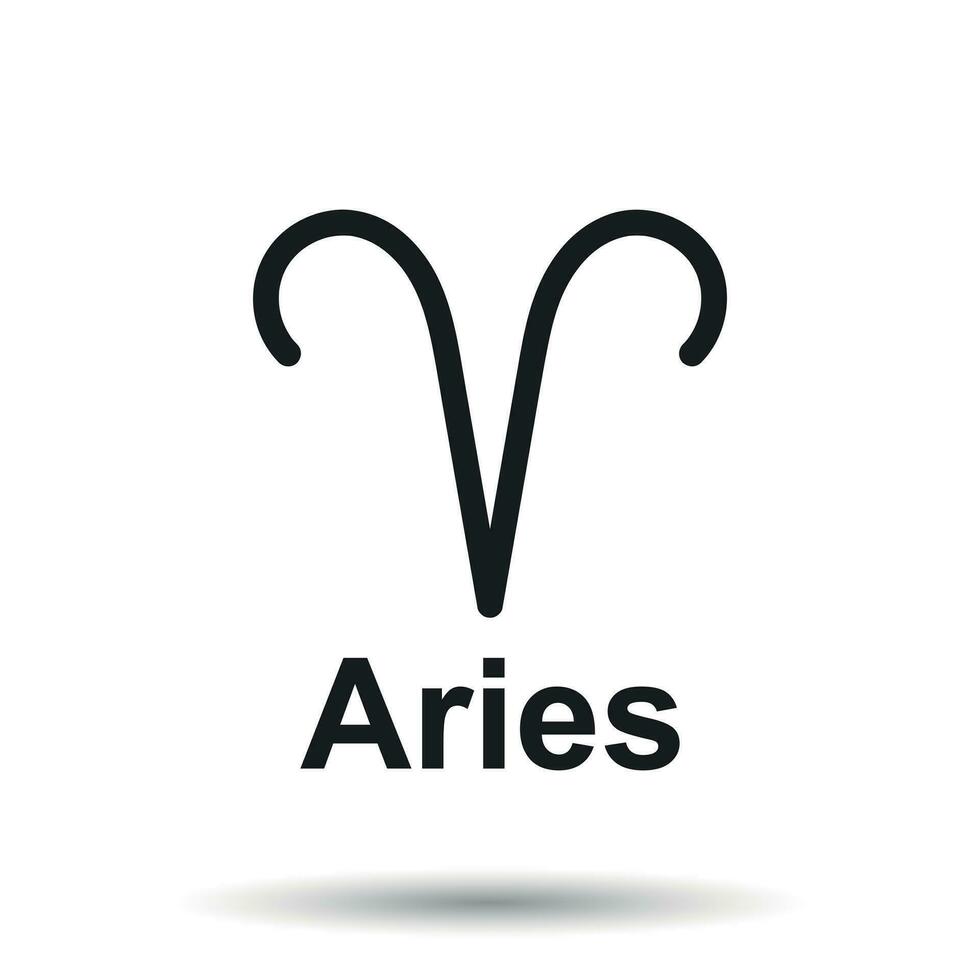 Aries zodiac sign. Flat astrology vector illustration on isolated background.