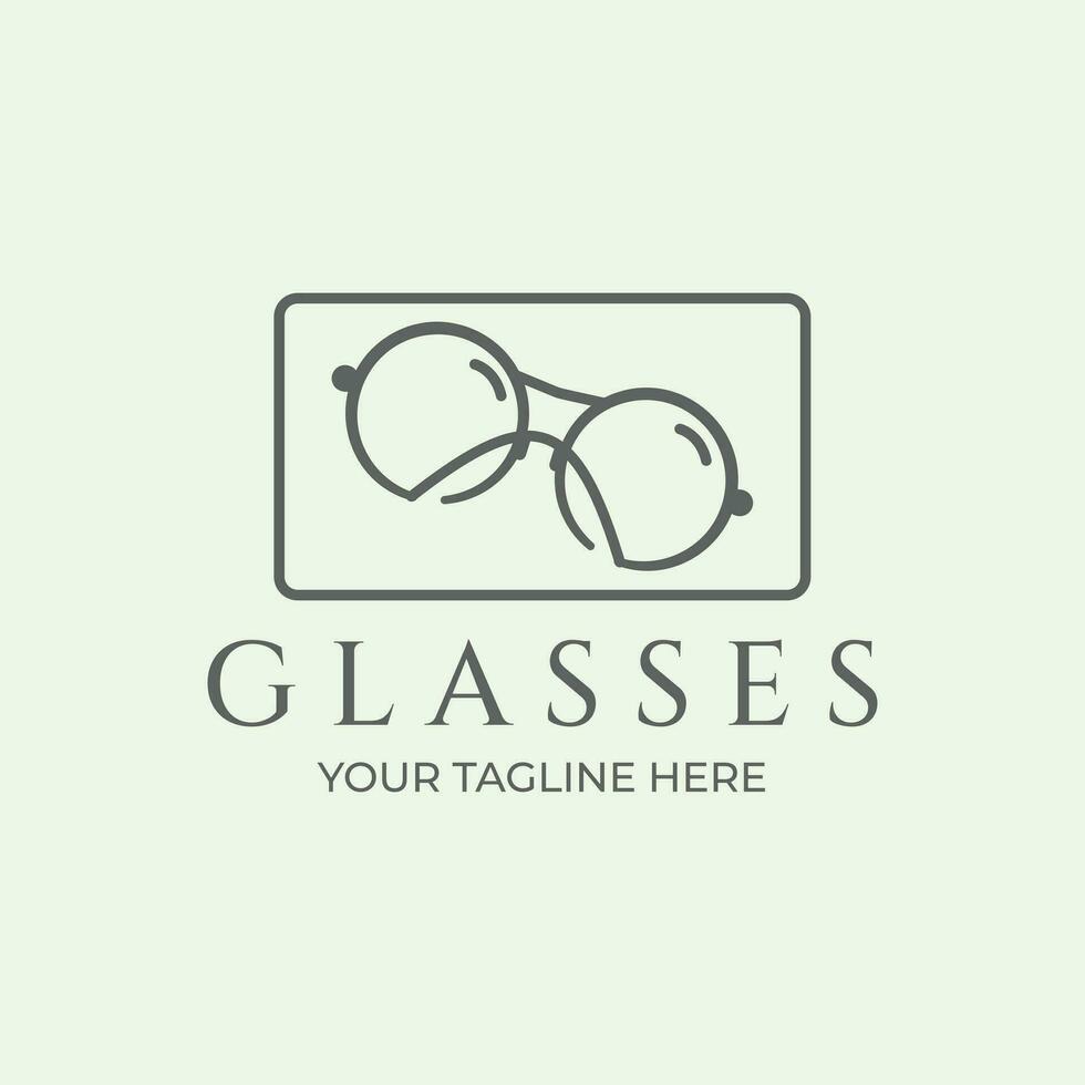 lentes logo línea Arte minimalista diseño ilustración creativo vector