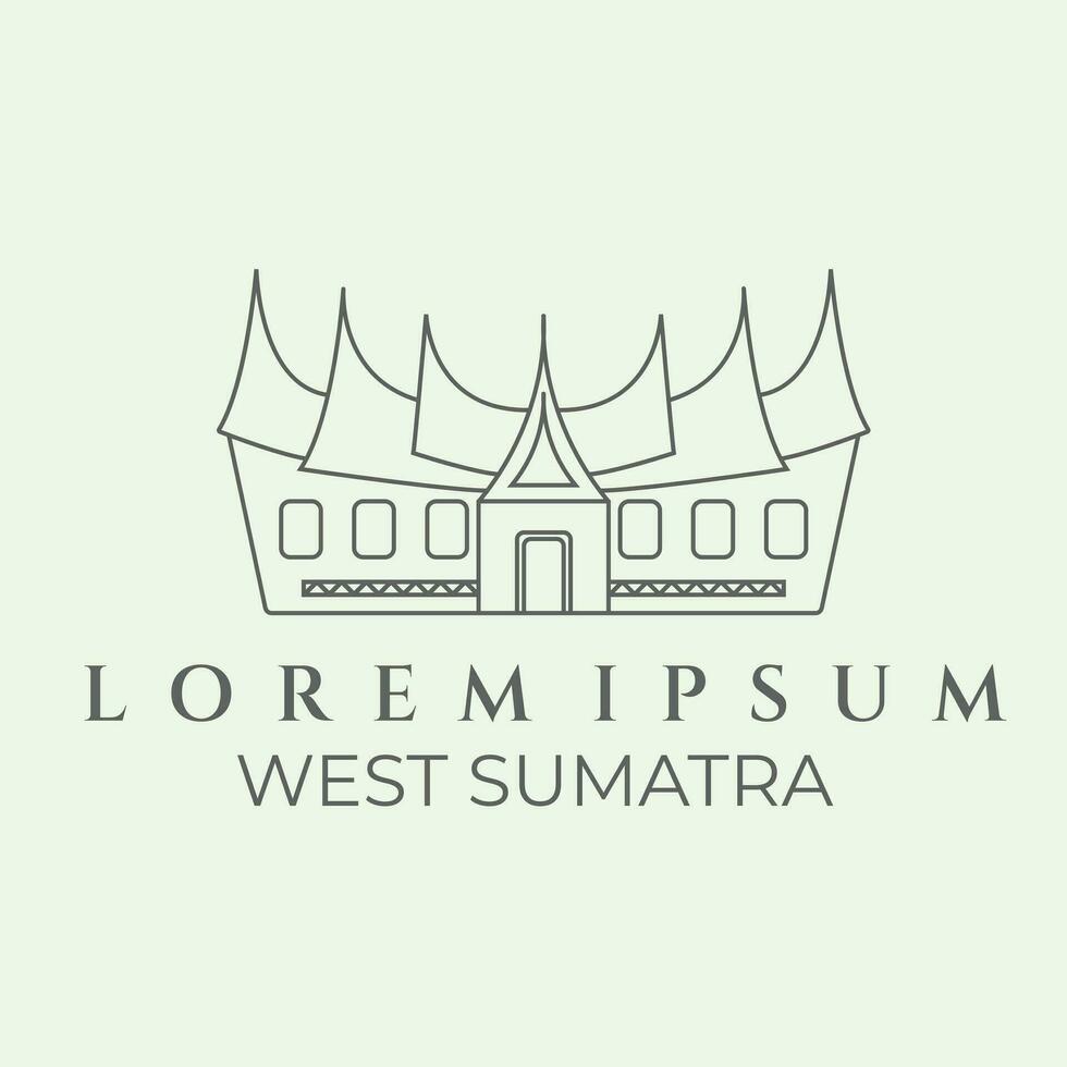 west sumatra traditional minimalist line art vector