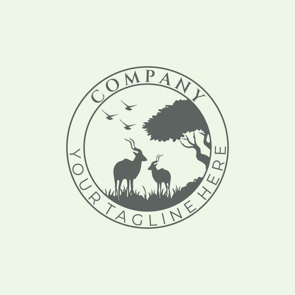 nature animal silhouette vintage logo vector design minimalist illustration from forest or zoo