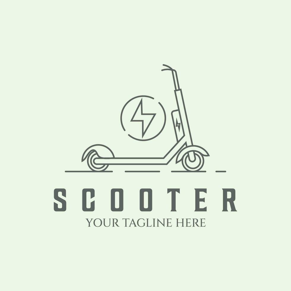 scooter logo línea Arte minimalista diseño ilustración para transporte vector