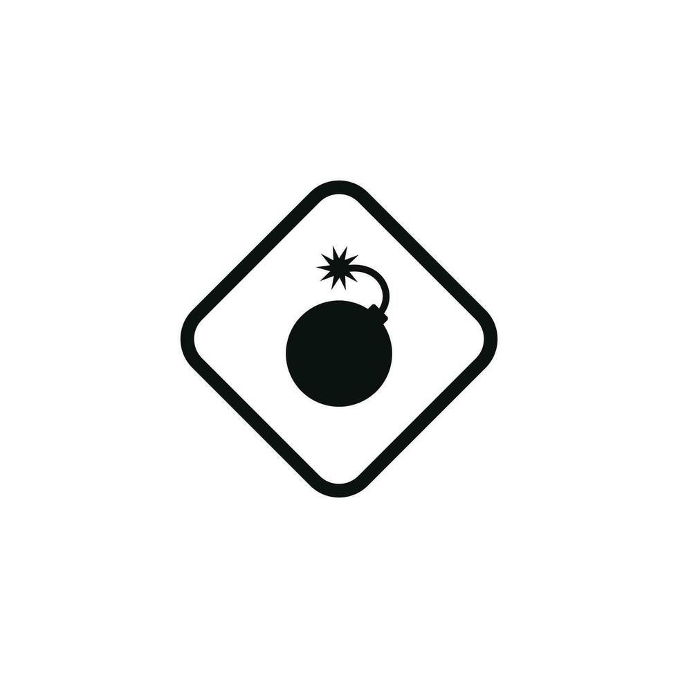 Explosive bomb caution warning symbol design vector