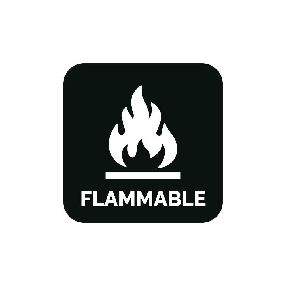 Flammable packaging mark icon symbol vector