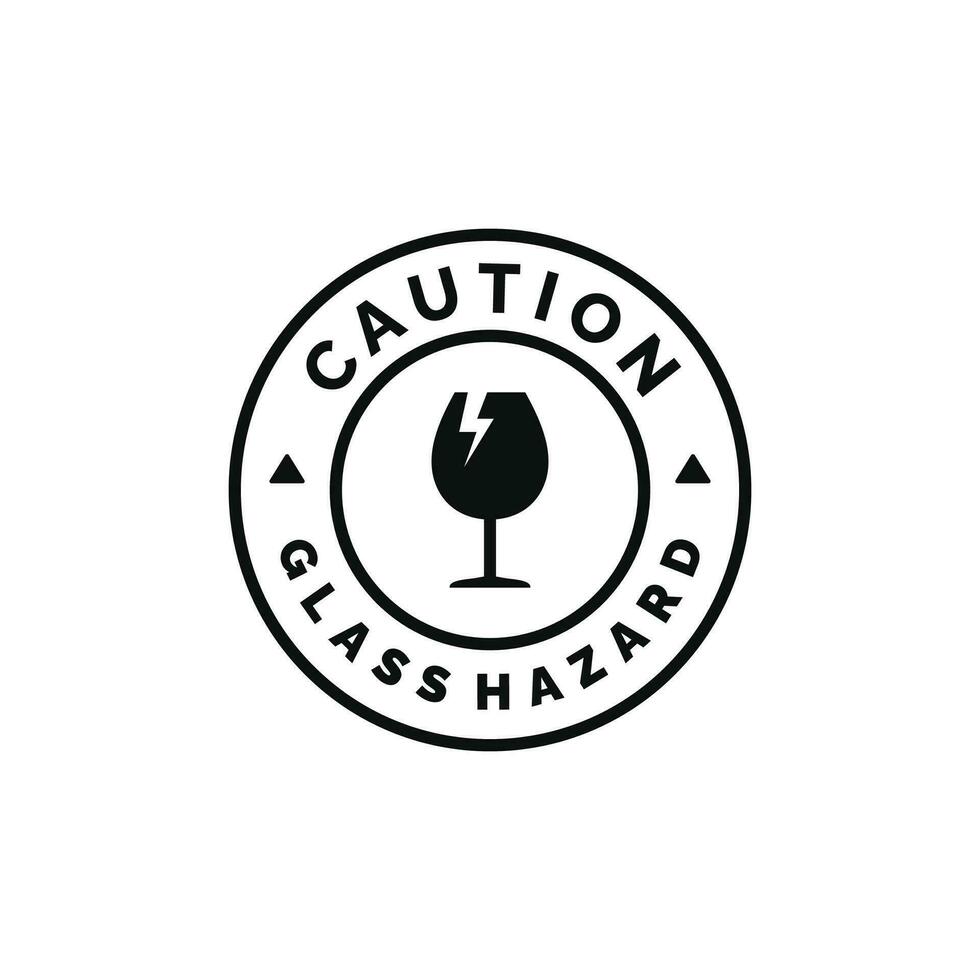 Glass hazard caution warning symbol design vector