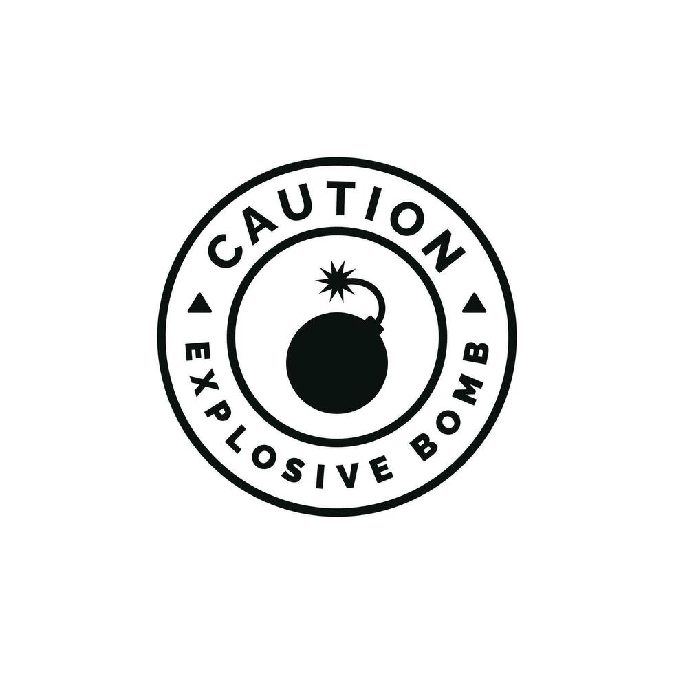 Explosive bomb caution warning symbol design vector