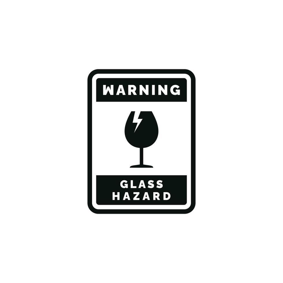 Glass hazard caution warning symbol design vector