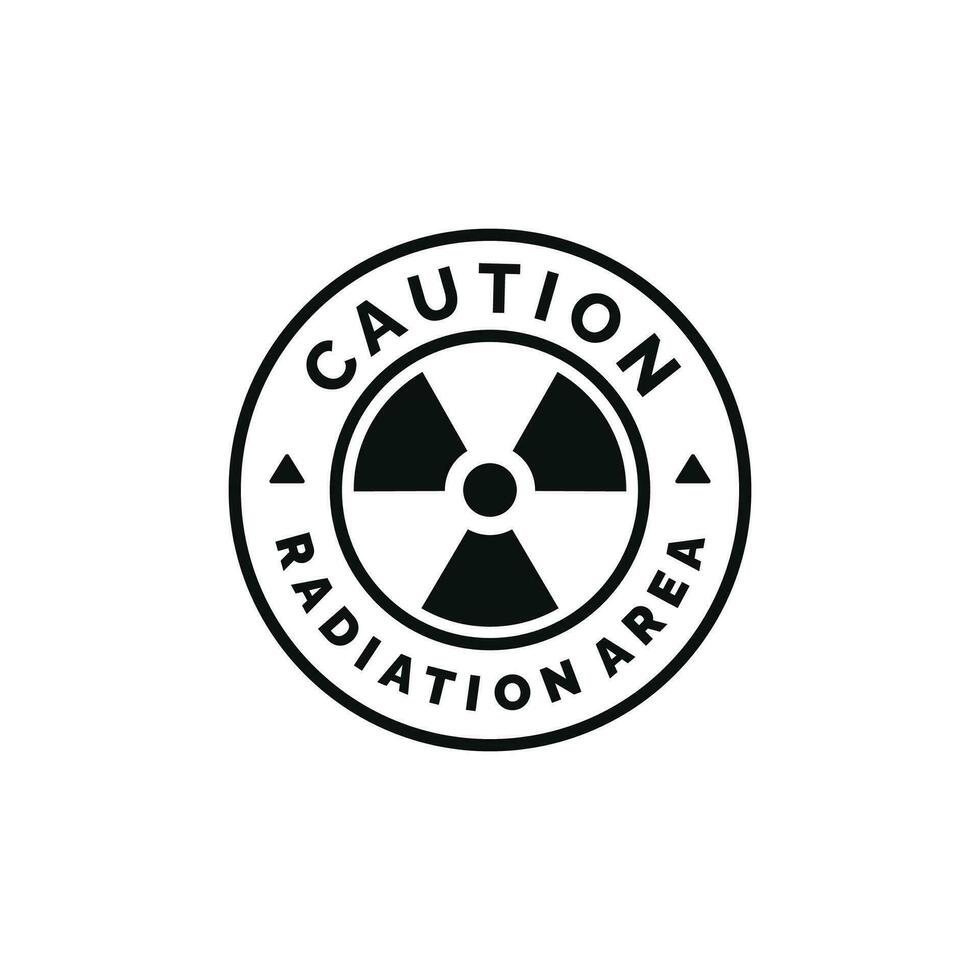 Radiation area caution warning symbol design vector