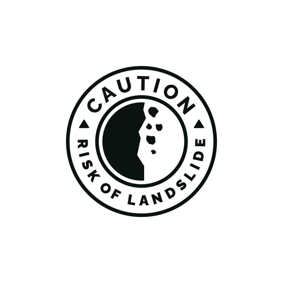 riesgo de deslizamiento de tierra precaución advertencia símbolo diseño vector