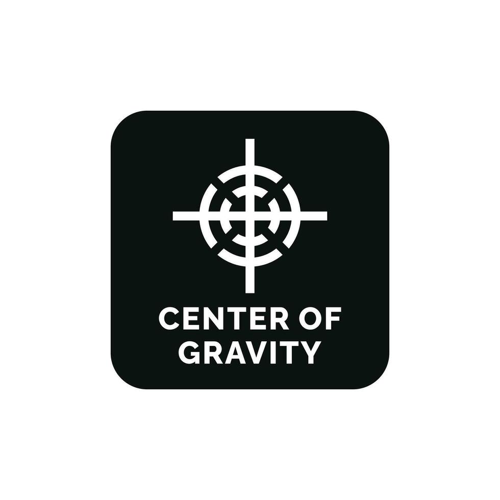 Center of gravity packaging mark icon symbol vector