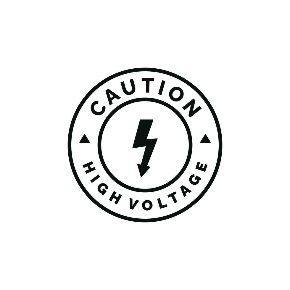 High voltage caution warning symbol design vector