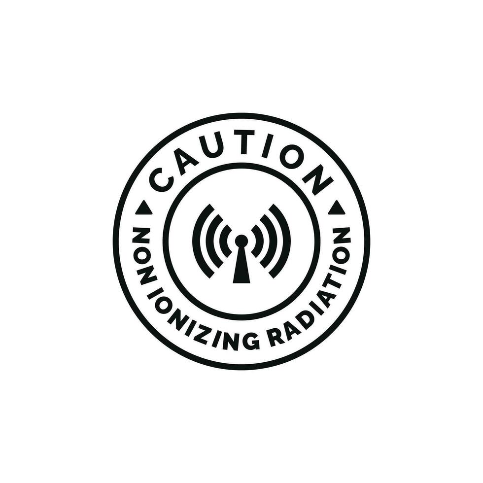 Non ionizing radiation caution warning symbol design vector