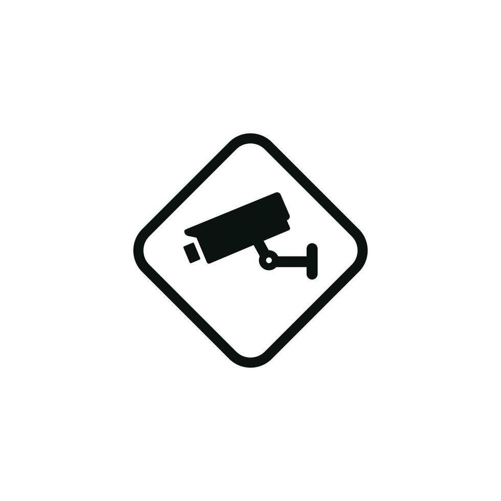 CCTV in operation caution warning symbol design vector