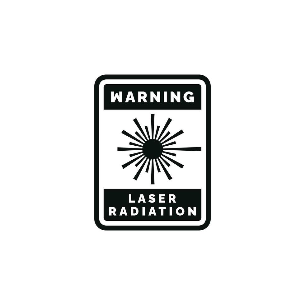 Laser radiation caution warning symbol design vector