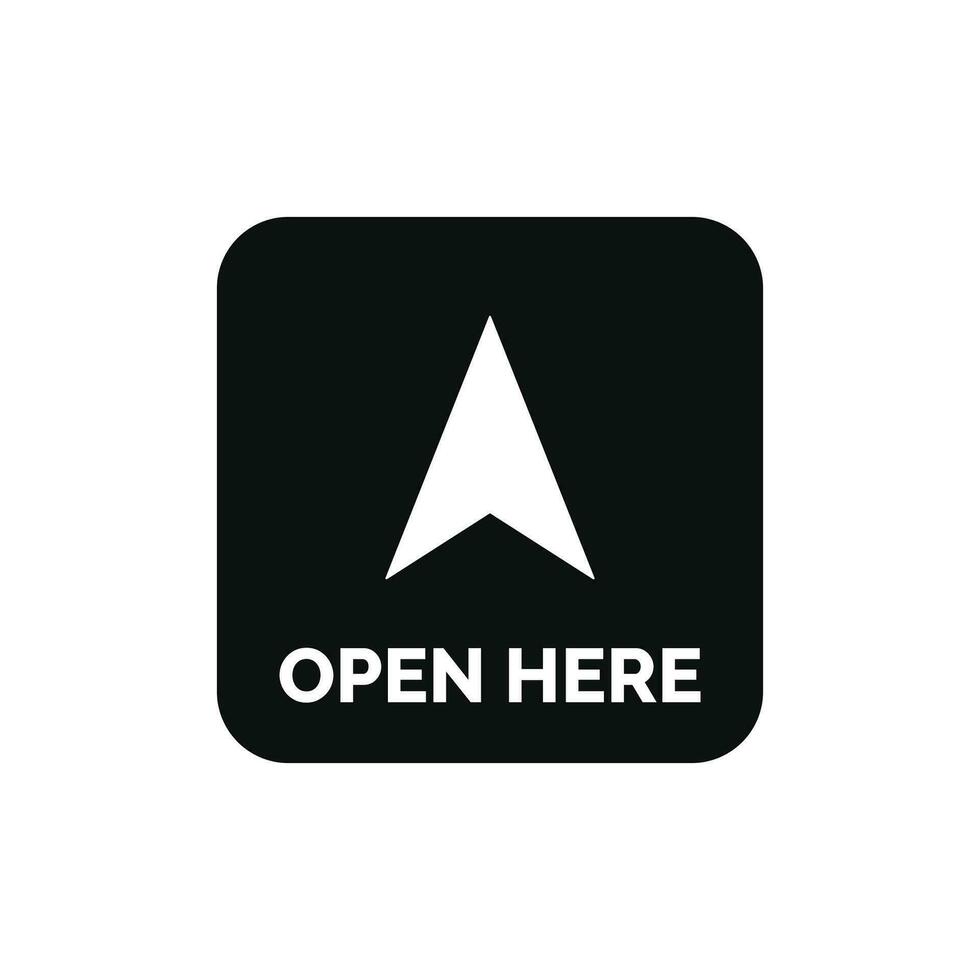 Open here packaging mark icon symbol vector