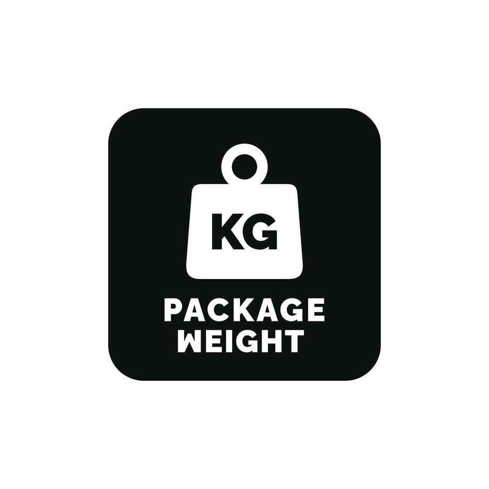 paquete peso embalaje marca icono símbolo vector