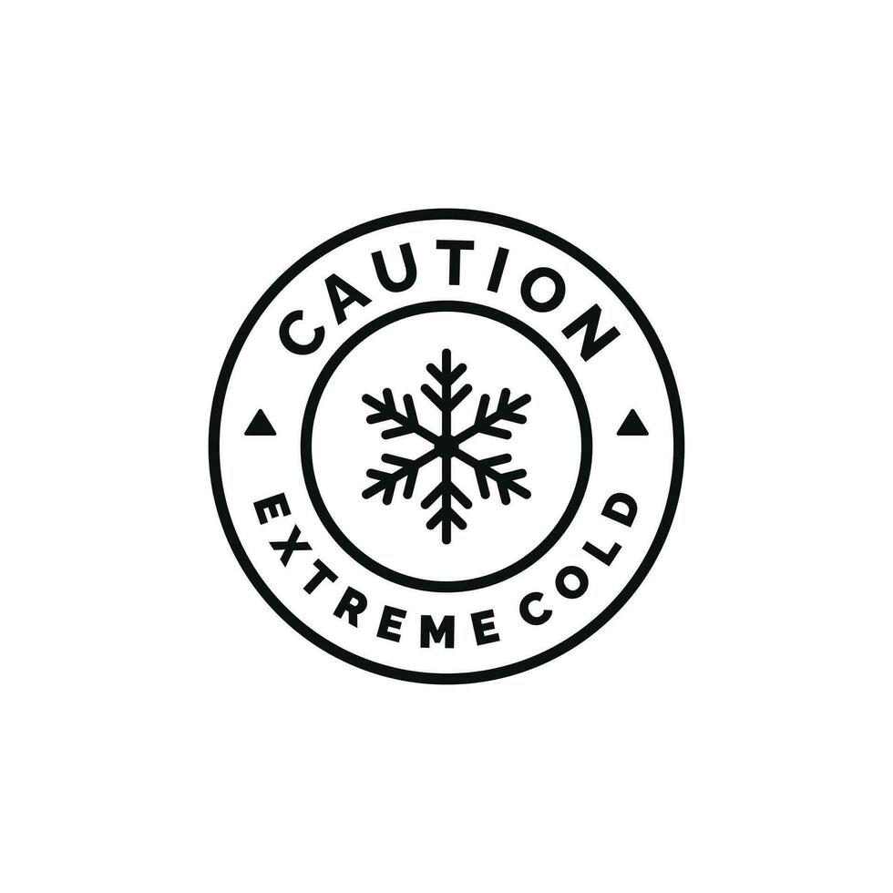 Extreme cold caution warning symbol design vector