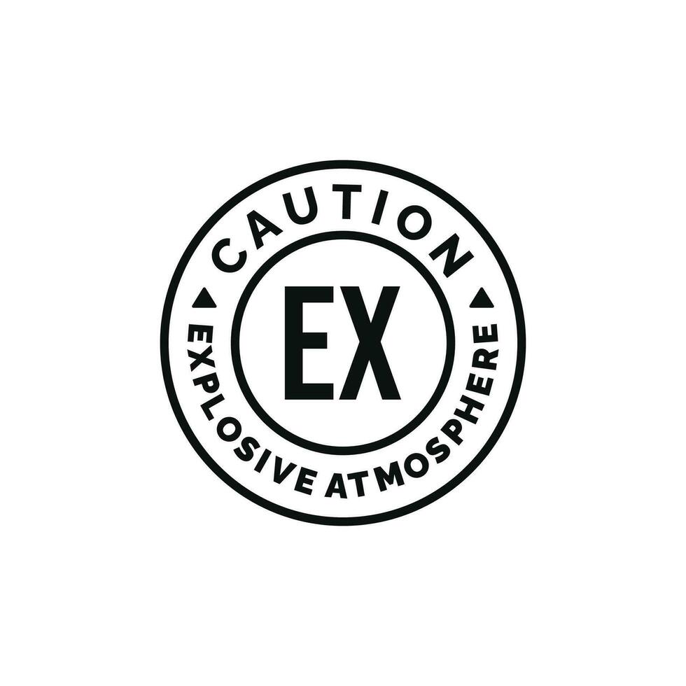 Explosive atmosphere caution warning symbol design vector