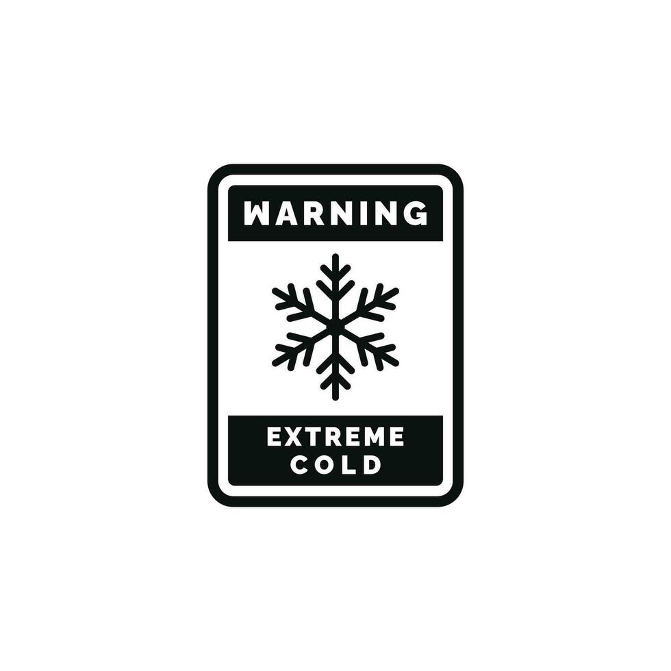 Extreme cold caution warning symbol design vector