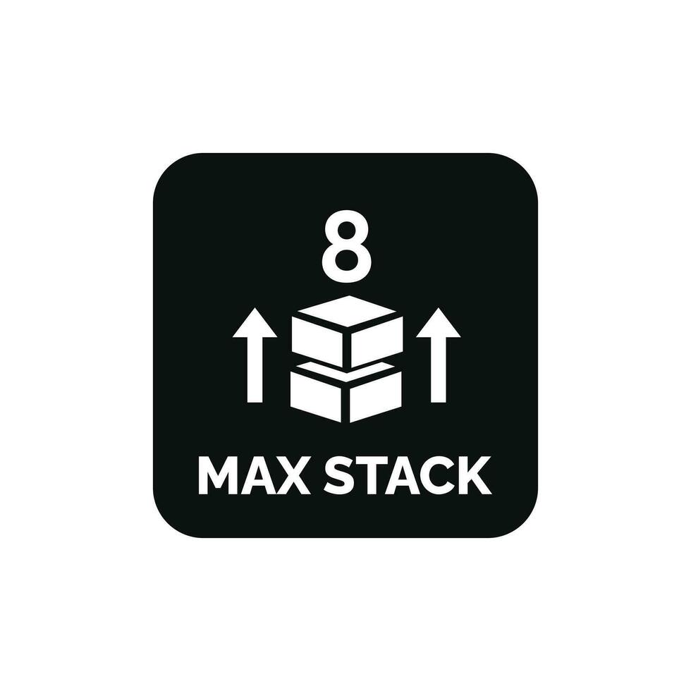 Max stack packaging mark icon symbol vector