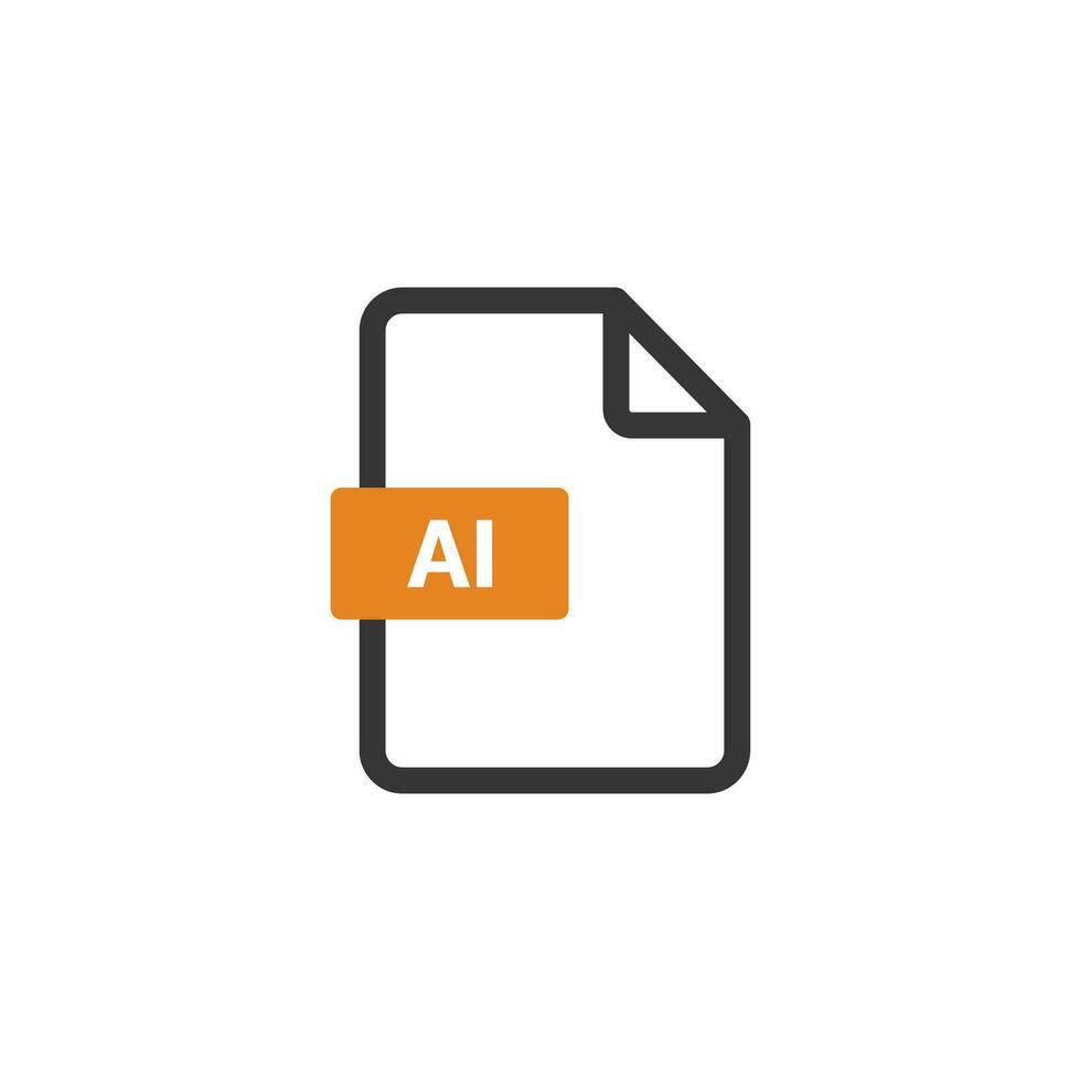 AI file icon isolated on white background vector