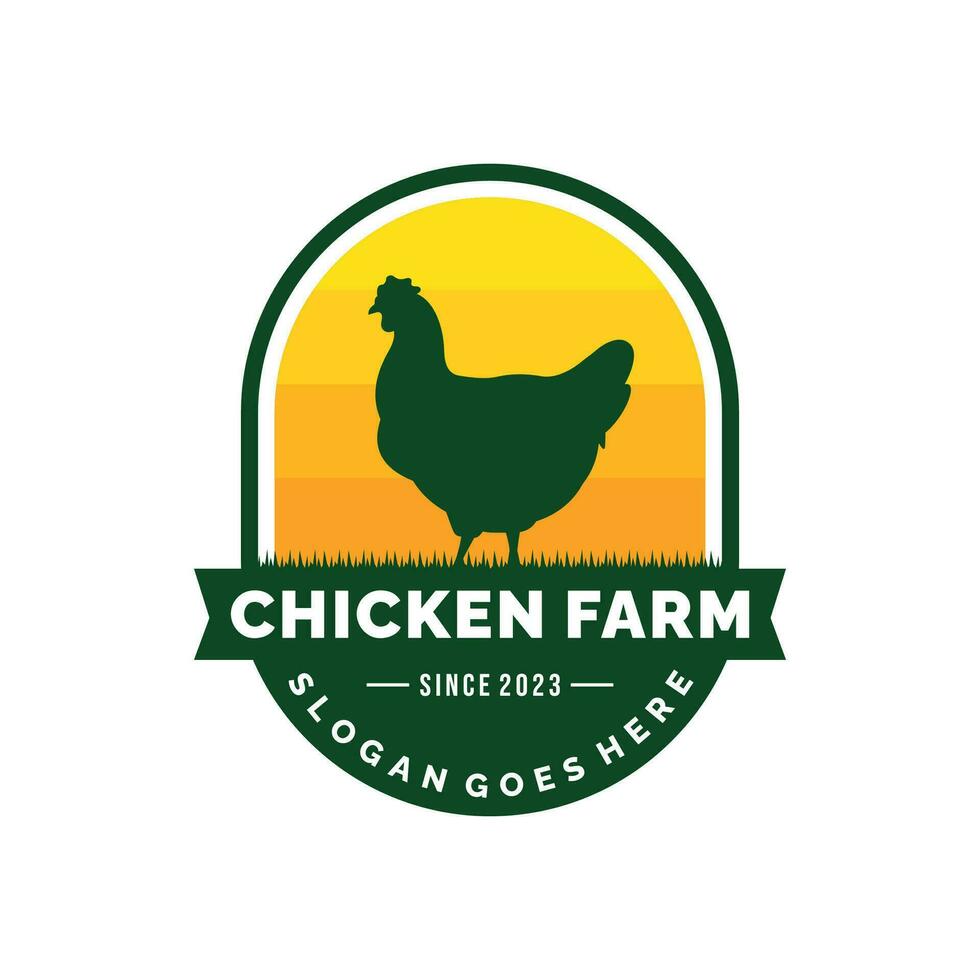 Chicken farm logo design vector. Livestock logo vector