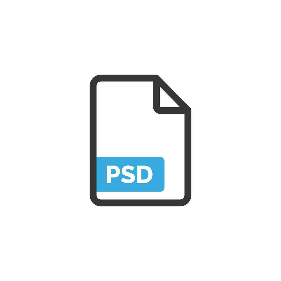 PSD file icon isolated on white background vector