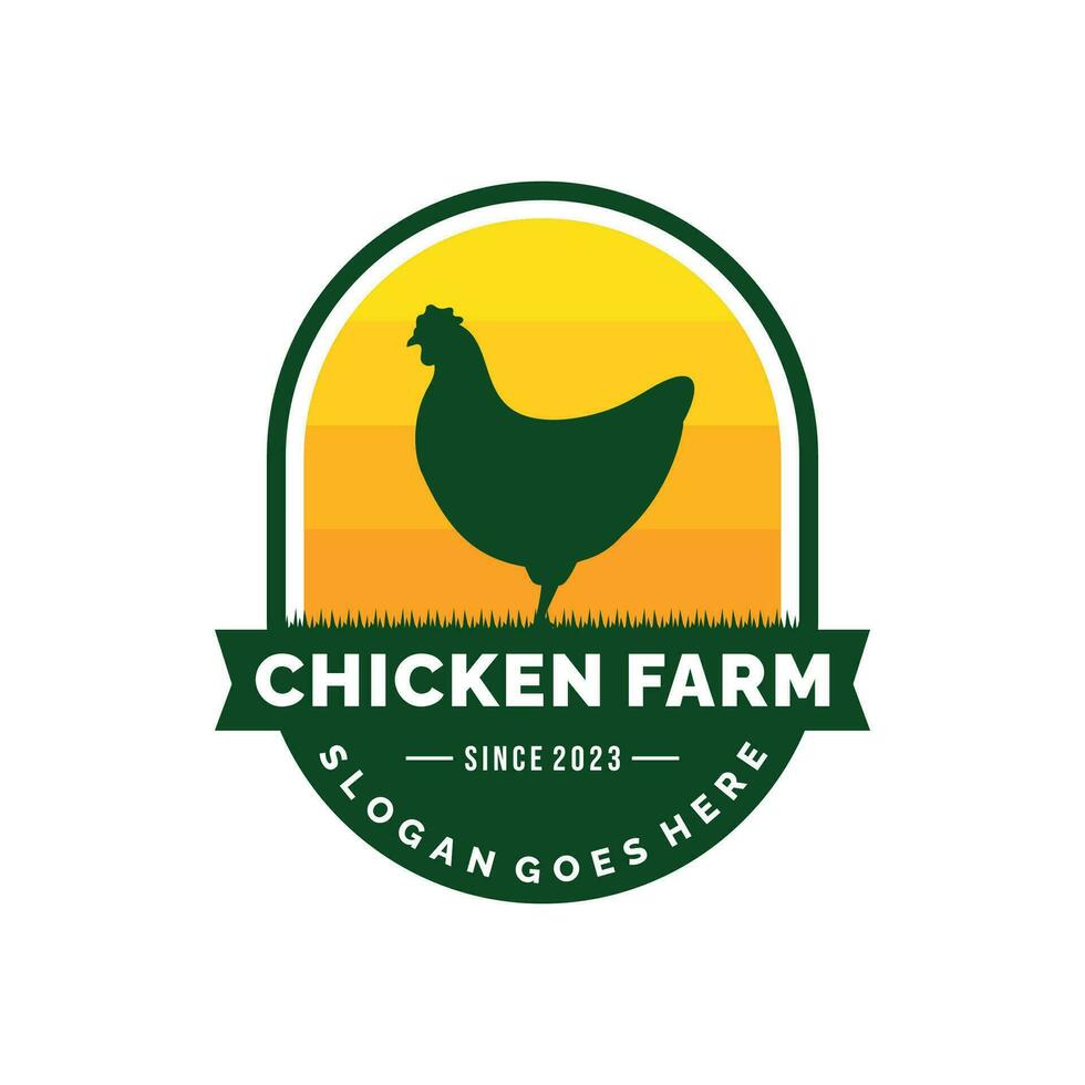 Chicken farm logo design vector. Livestock logo vector