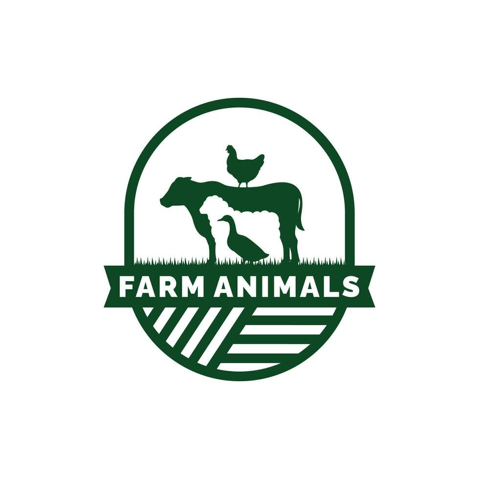 granja animales logo diseño vector. ganado logo vector