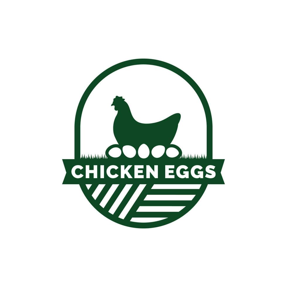 Chicken eggs farm logo design vector