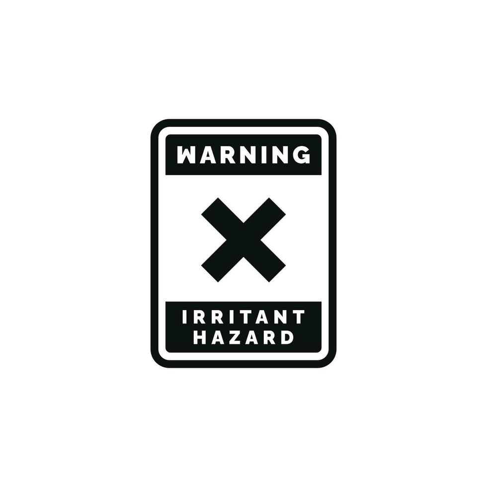 Irritant hazard caution warning symbol design vector