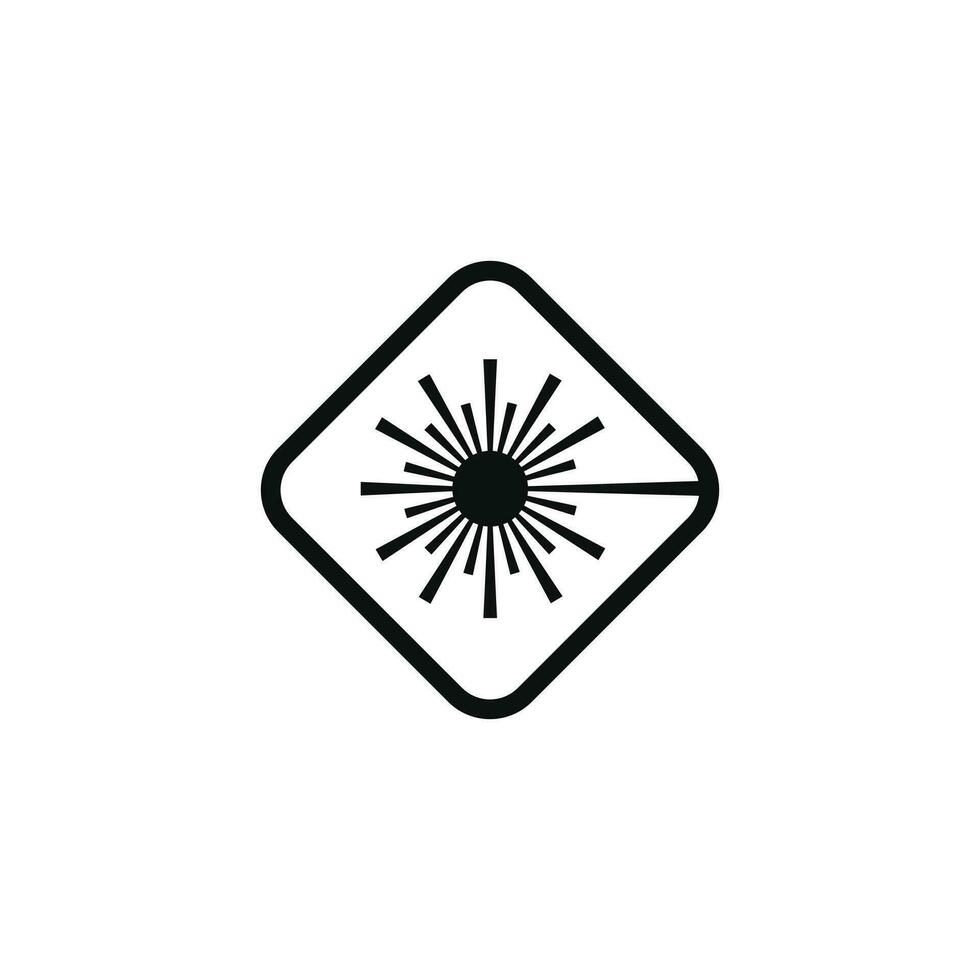 Laser radiation caution warning symbol design vector