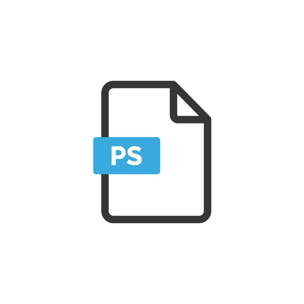 PS file icon isolated on white background vector