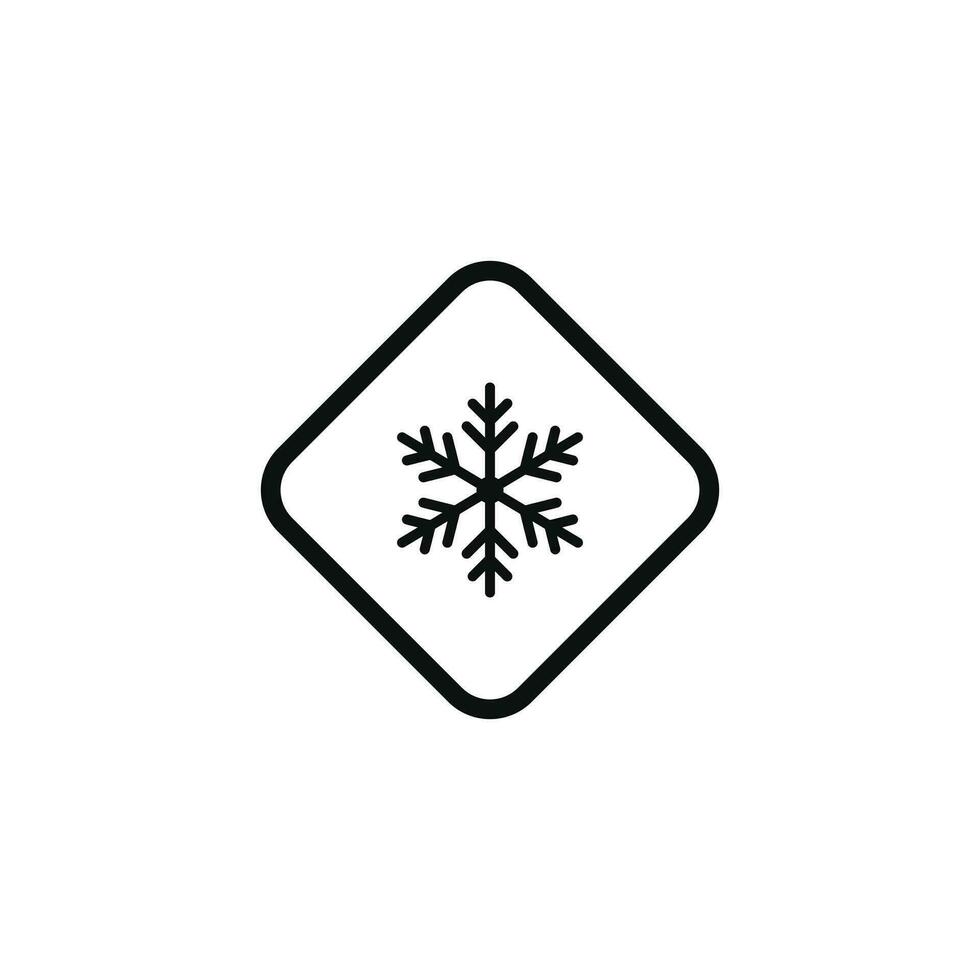 Extreme cold caution warning symbol design vector