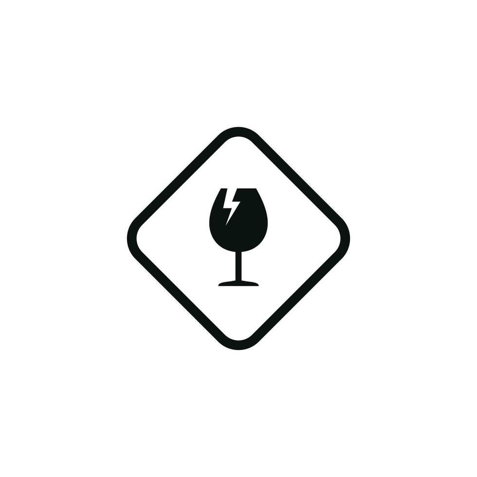 Glass hazard caution warning symbol design vector
