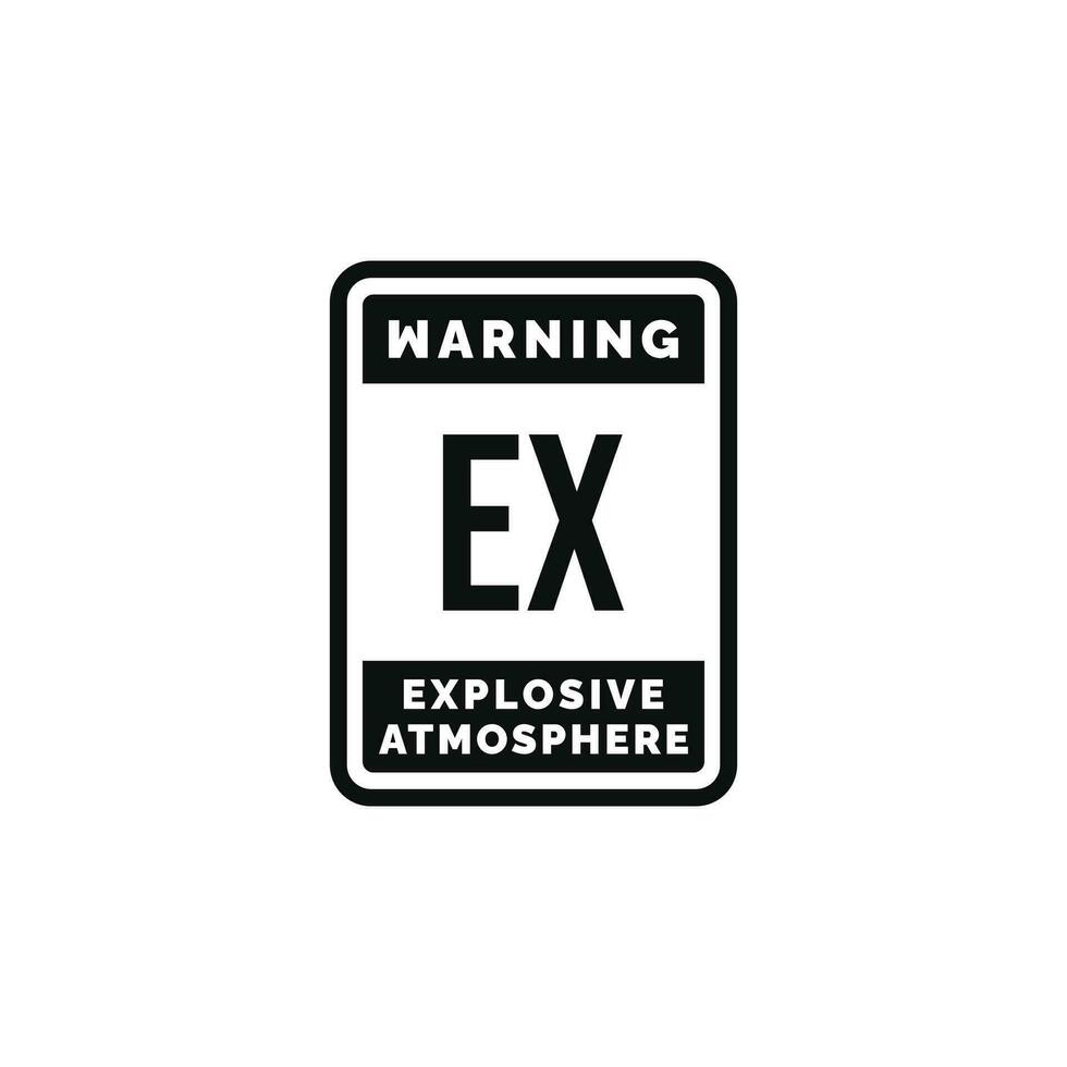 Explosive atmosphere caution warning symbol design vector