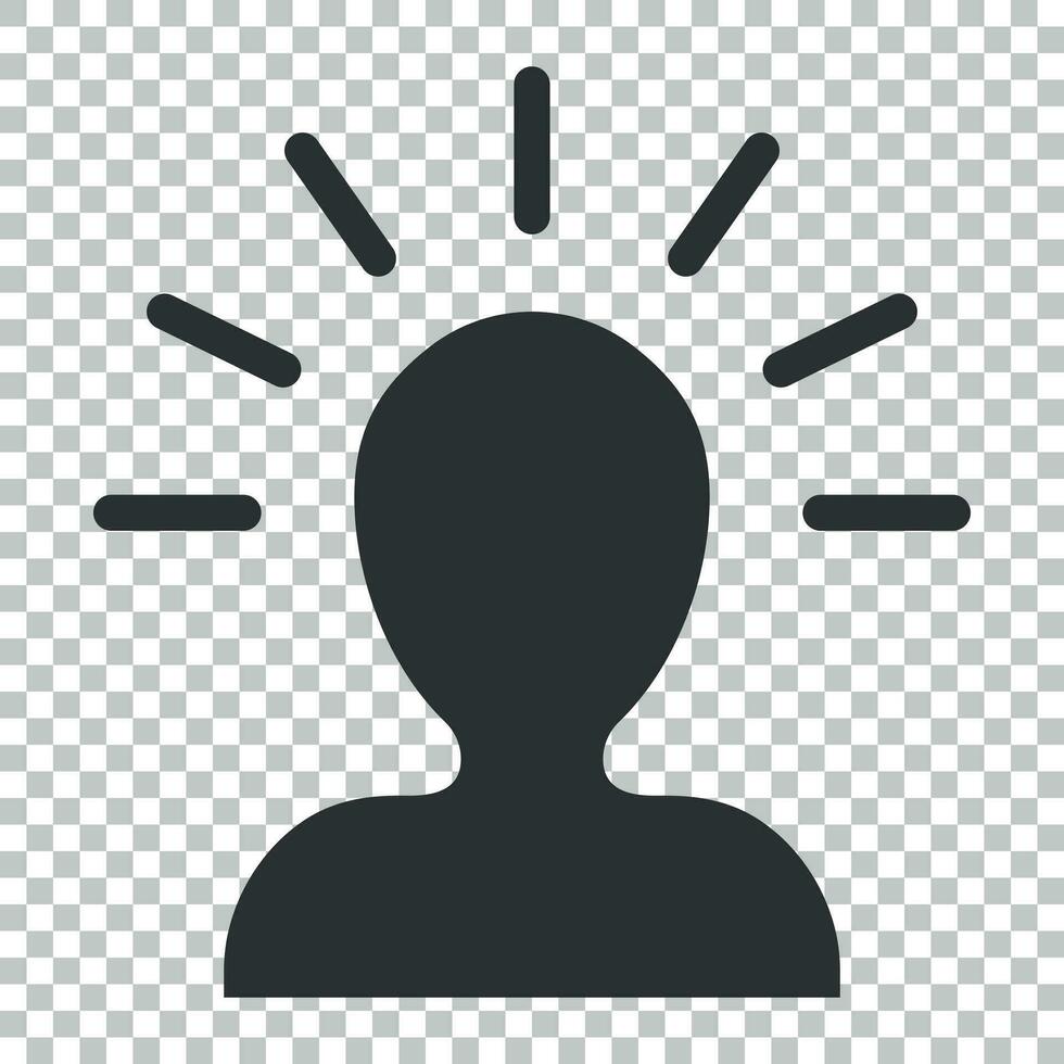Mind people icon in flat style. Human frustration vector illustration on isolated background. Mind thinking business concept.