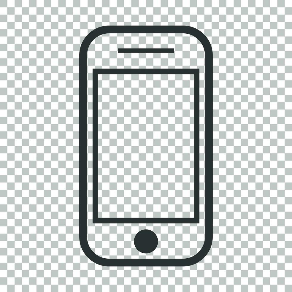 Smartphone icon in flat style. Phone handset vector illustration on isolated background. Smartphone business concept.