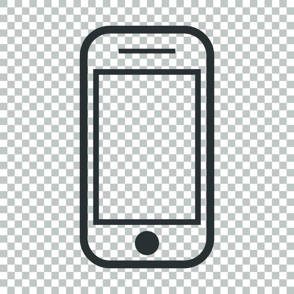 Smartphone icon in flat style. Phone handset vector illustration on isolated background. Smartphone business concept.