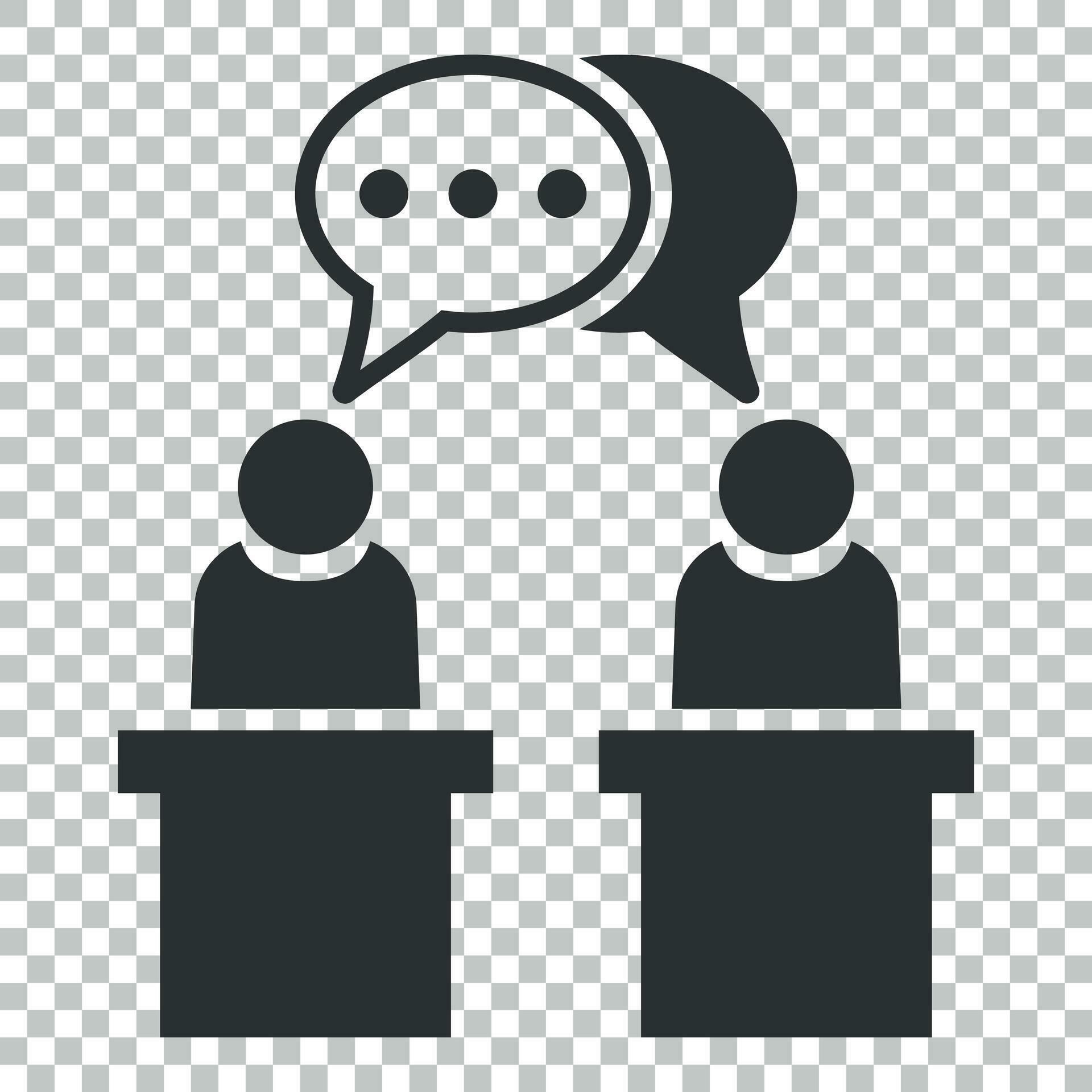 Politic debate icon in flat style. Presidential debates vector