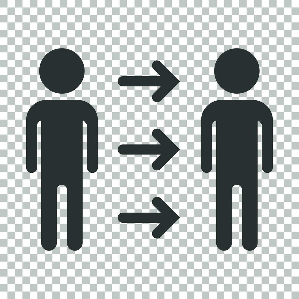 People referral icon in flat style. Business communication vector illustration on isolated background. Reference teamwork business concept.
