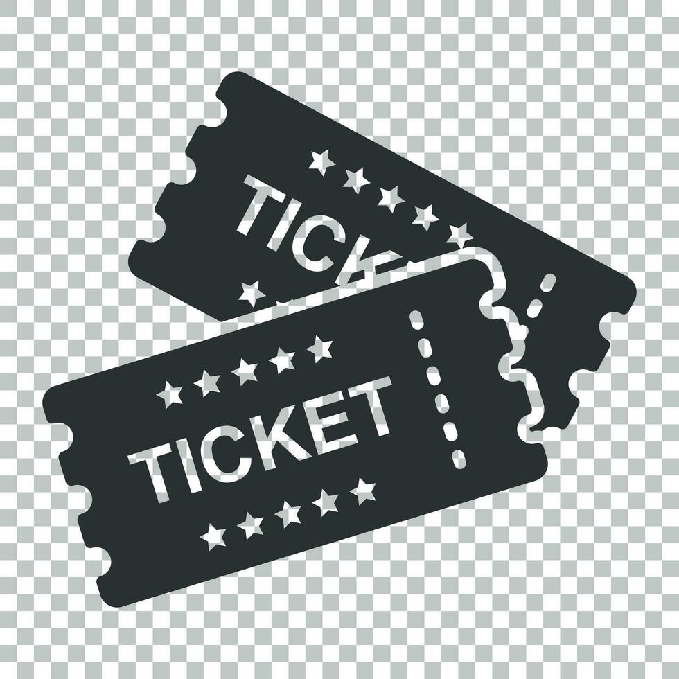 Cinema ticket icon in flat style. Admit one coupon entrance vector illustration on isolated background. Ticket business concept.