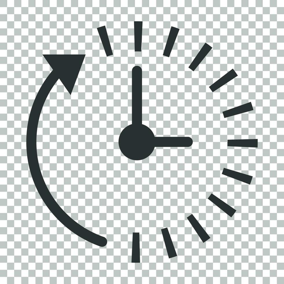 reloj cuenta regresiva icono en plano estilo. hora cronómetro vector ilustración en aislado antecedentes. reloj negocio concepto.