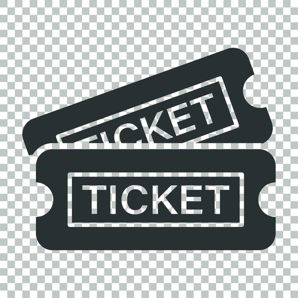 Cinema ticket icon in flat style. Admit one coupon entrance vector illustration on isolated background. Ticket business concept.