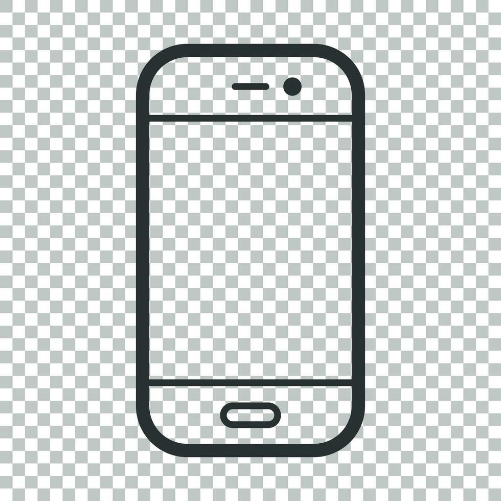 Smartphone icon in flat style. Phone handset vector illustration on isolated background. Smartphone business concept.