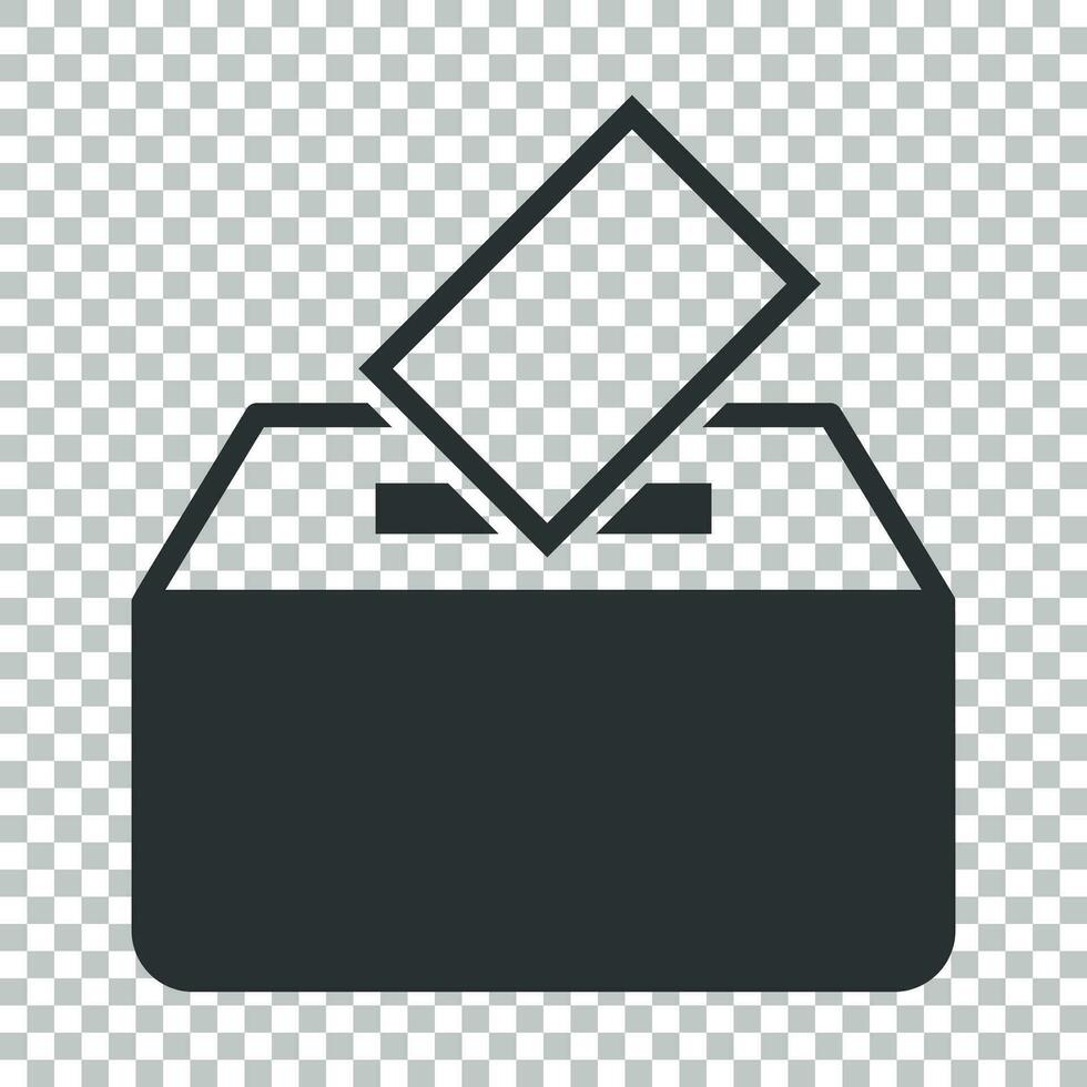 Election voter box icon in flat style. Ballot suggestion vector illustration on isolated background. Election vote business concept.