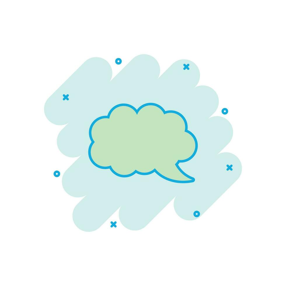 Vector cartoon blank empty speech bubble icon in comic style. Dialogue box illustration pictogram. Speech message splash effect concept.
