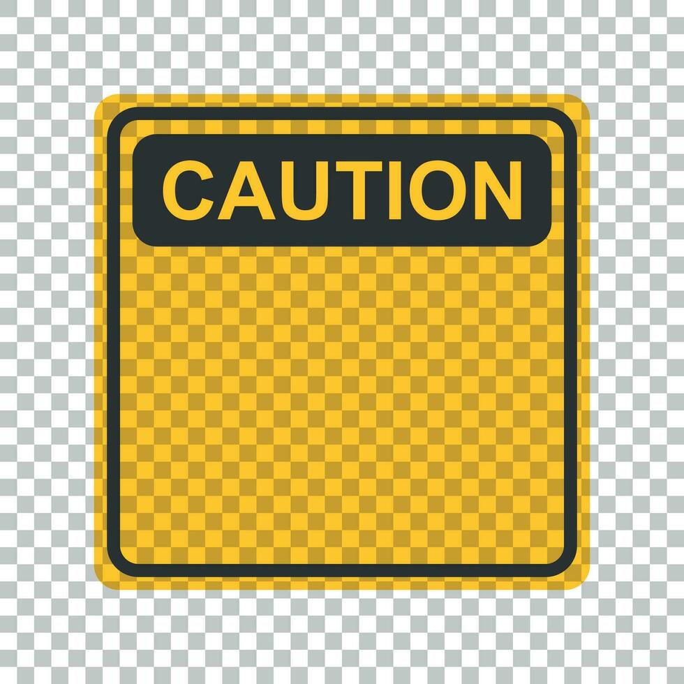 Warning, caution sign icon in flat style. Danger alarm vector illustration on isolated background. Alert risk business concept.