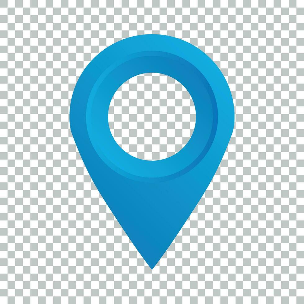 Pin map icon in flat style. Gps navigation vector illustration on isolated background. Target destination business concept.