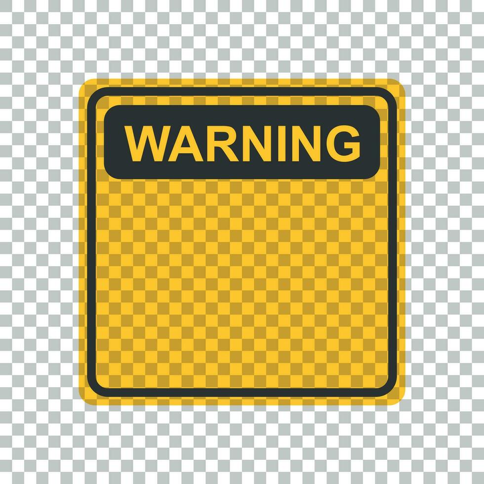 Warning, caution sign icon in flat style. Danger alarm vector illustration on isolated background. Alert risk business concept.